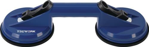 TECWERK Saugheber Tragfähigkeit 80 kg Kopf-Ø 118 mm 2 Köpfe ABS Kunststoff